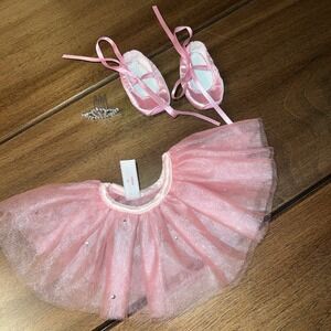 American Girl 18" Doll Pretty Pink Tutu Set Tiara Slippers